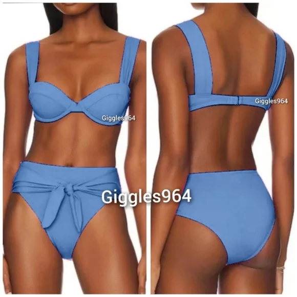 WeWoreWhat Claudia Riviera Bikini Set Blue - Picture 4 of 4